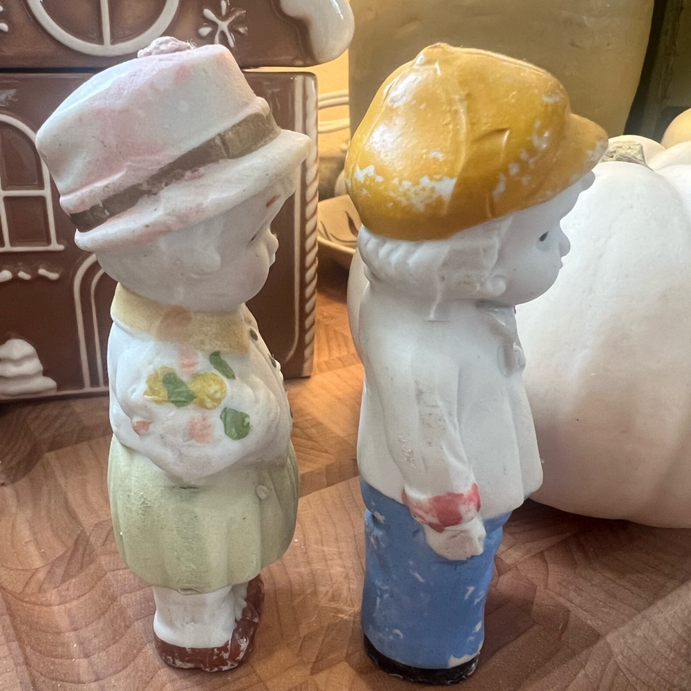 Vintage Japanese Bisque Dolls - Yellow and Blue - Picture 4 of 7
